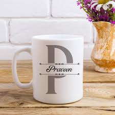 PERSONALIZED - PASTEL NEU CERAMIC COFFEE MUG - INITIAL
