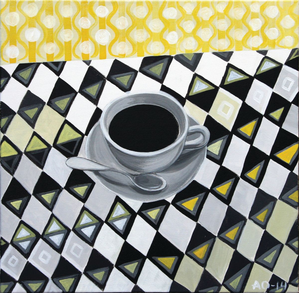 Coffee with tablecloth