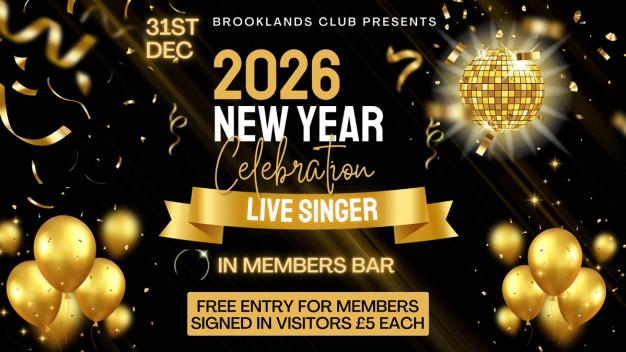 Celebrate New Years Eve at Brooklands club in the members bar 