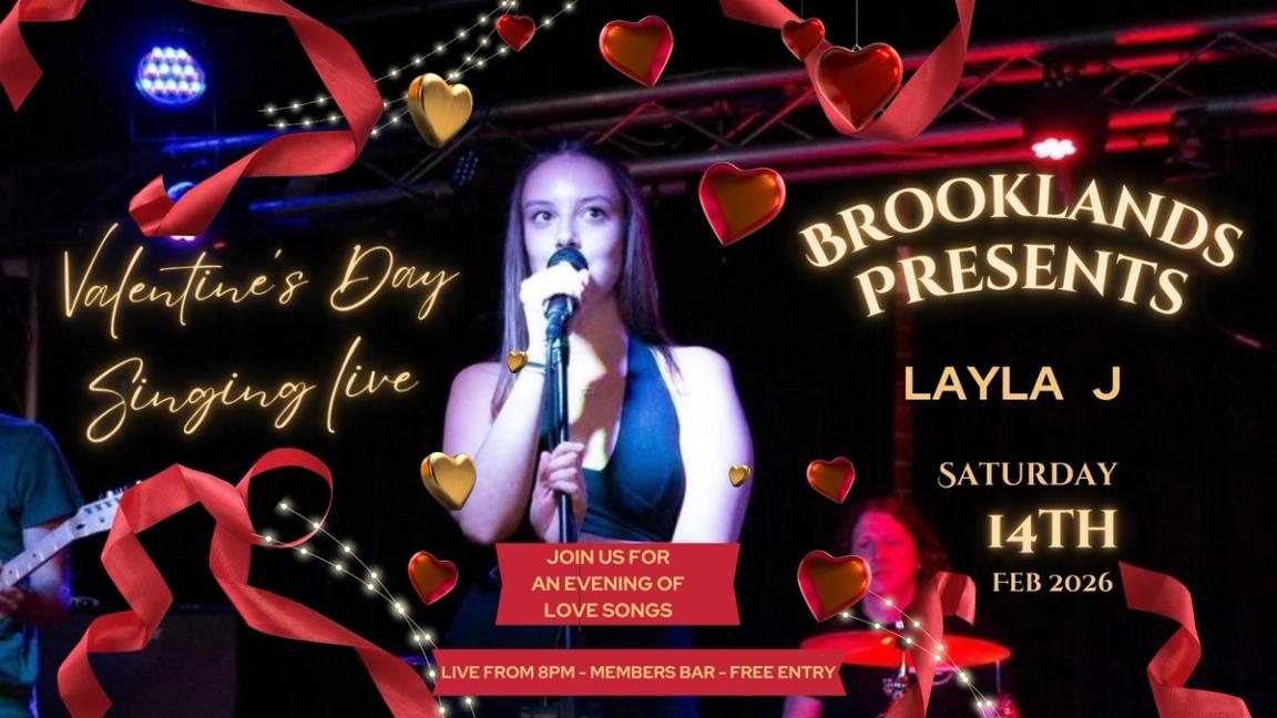Layla J singing for Valentine’s Day in the members bar