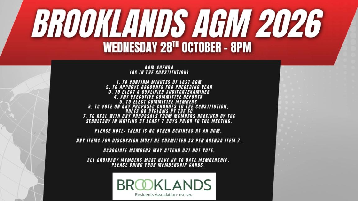 Brooklands Residents Association AGM 2026
