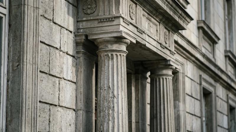 A neoclassical stone facade