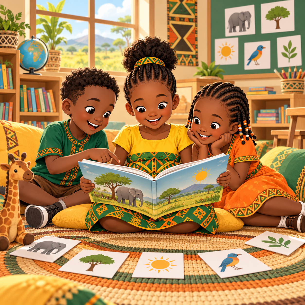 Children learn to read Ateso words
