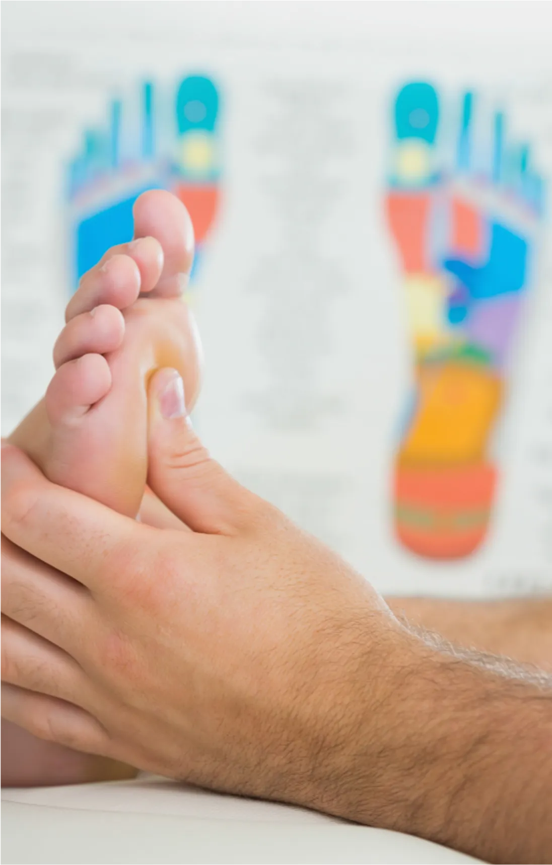 Close up pressure applied to the foot