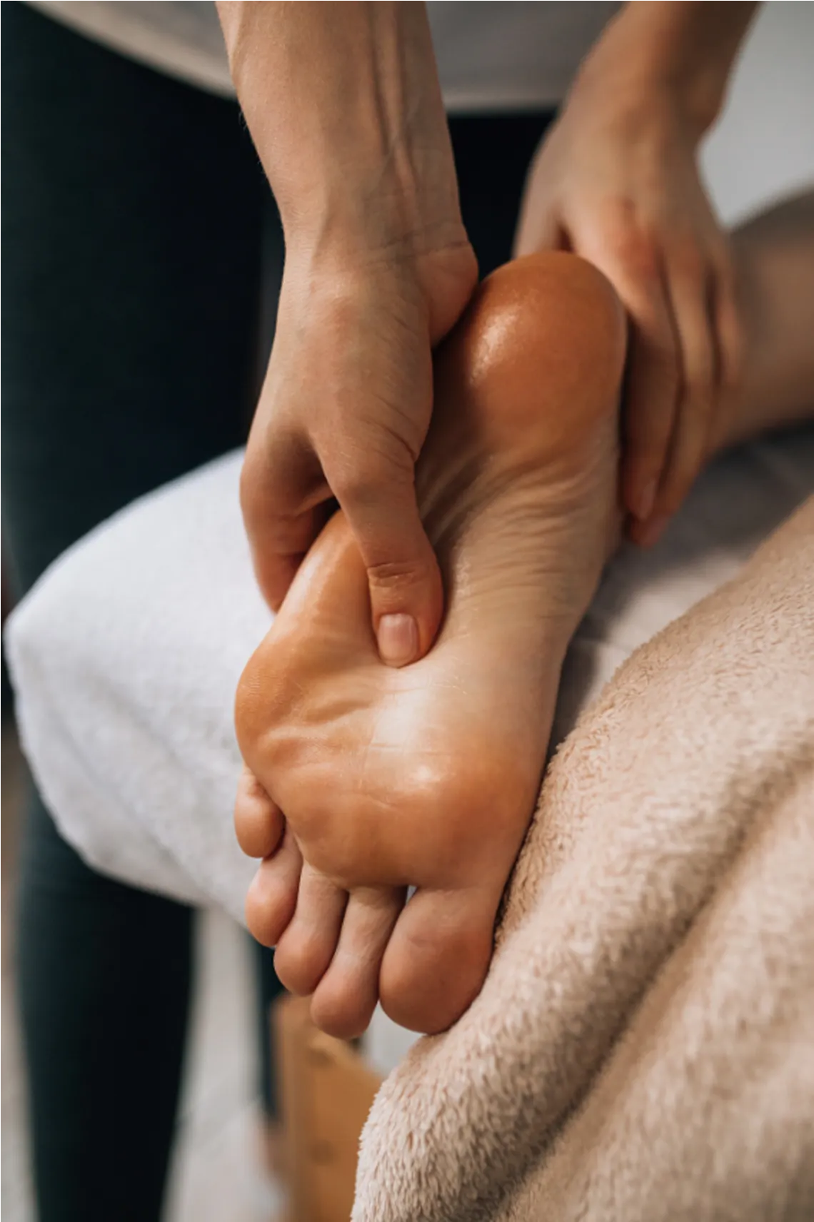 Reflexology close up on a foot