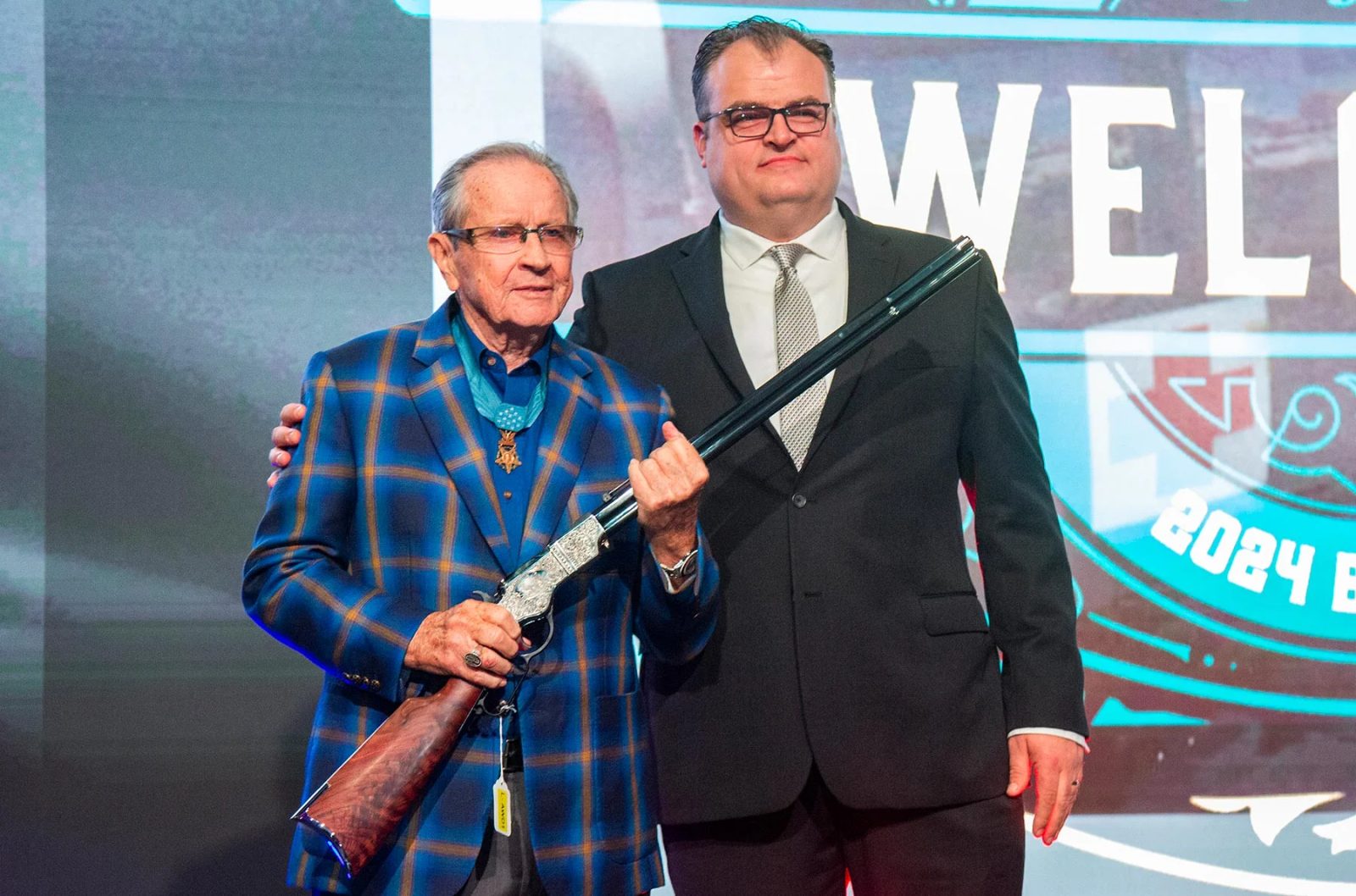 Henry Presents Limited Silver Deluxe Rifle to Maj. Gen. Patrick Brady at NRA Foundation Event
