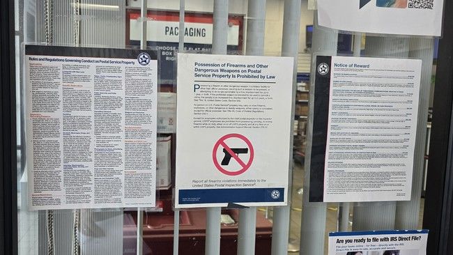 DOJ Says Post Office Gun Ban Violates Federal Law