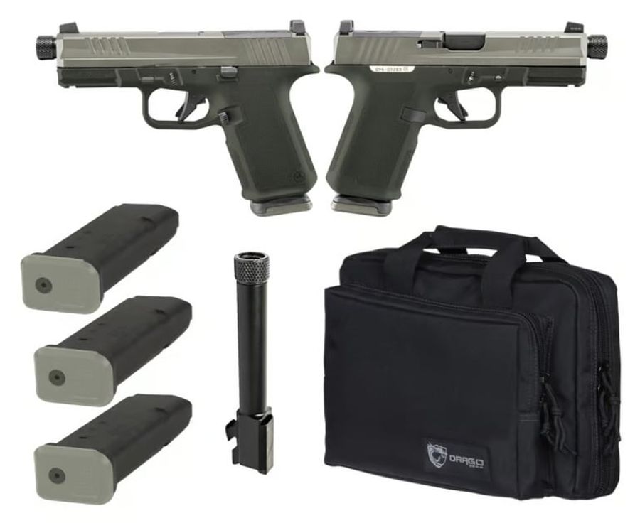 Ruger RXM Tactical Bundle 9mm 4" 15rd Pistol w/ 3 Mags & Range Bag, Black / ODG - $599.99