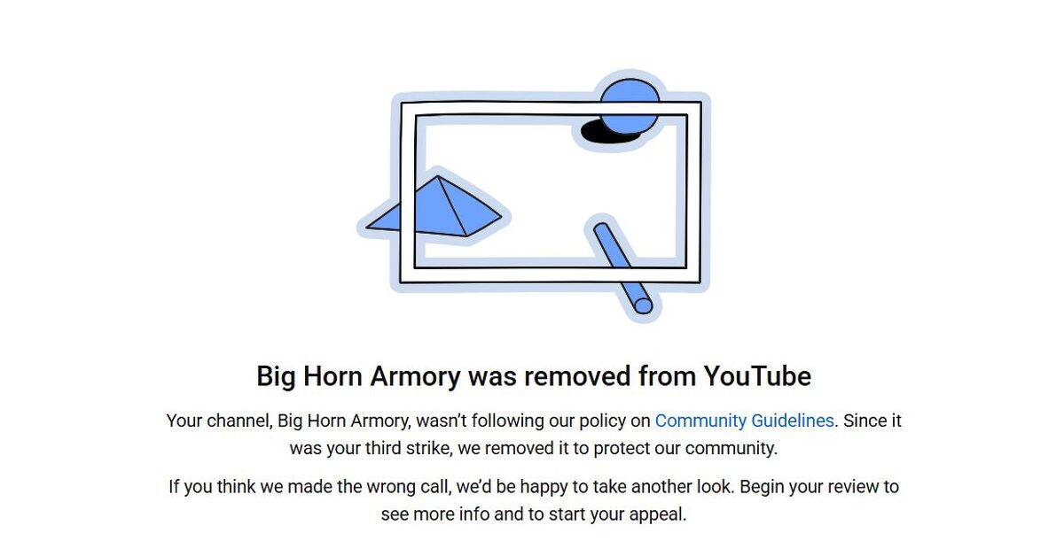 Big Horn Armory YouTube Channel Is Removed
