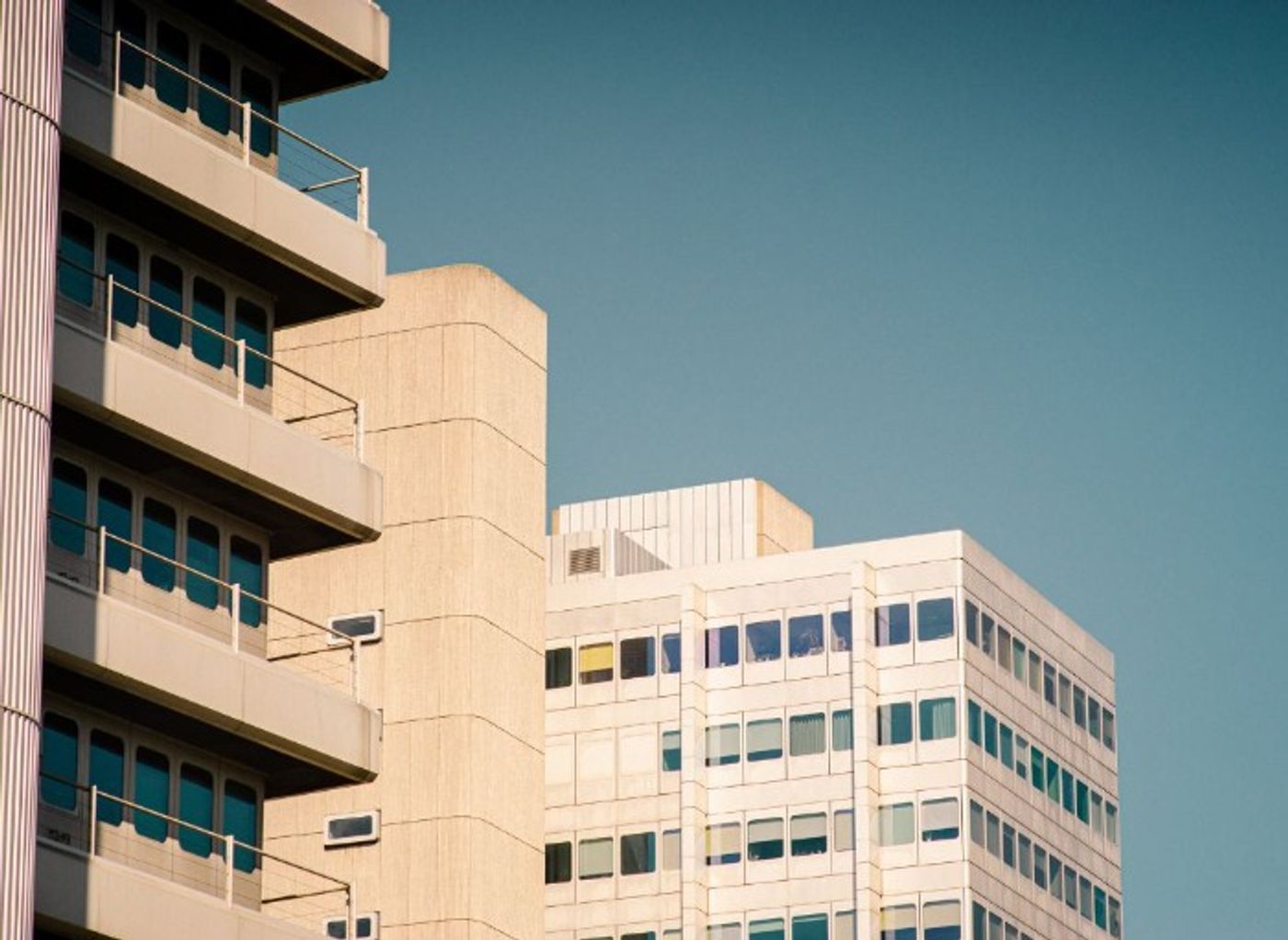 office block with blue sky