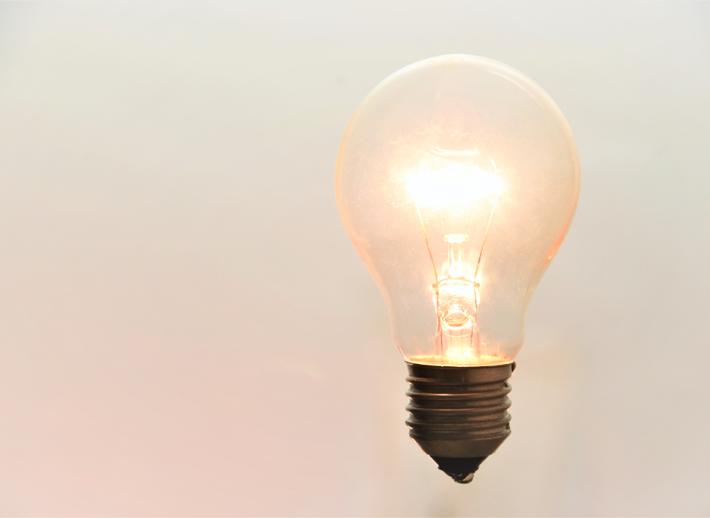 glowing lightbulb
