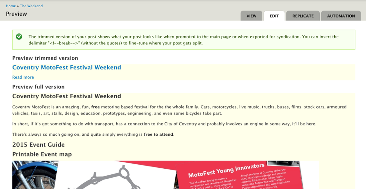 The default Drupal node preview.