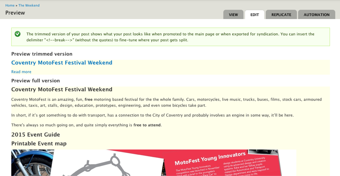 The default Drupal node preview.