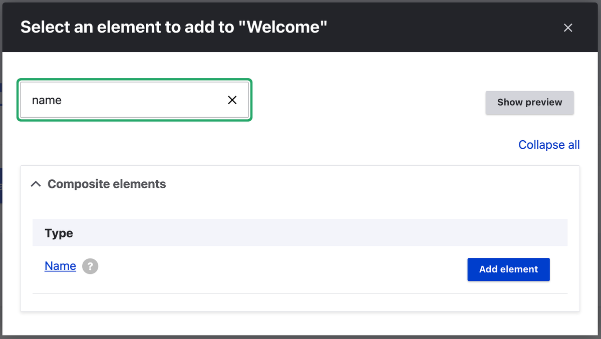 Adding a "name" component to a Webform