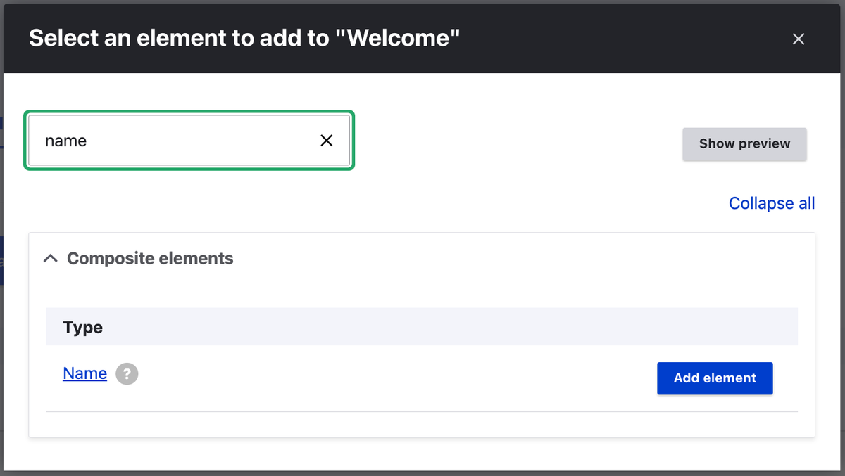 Adding a "name" component to a Webform
