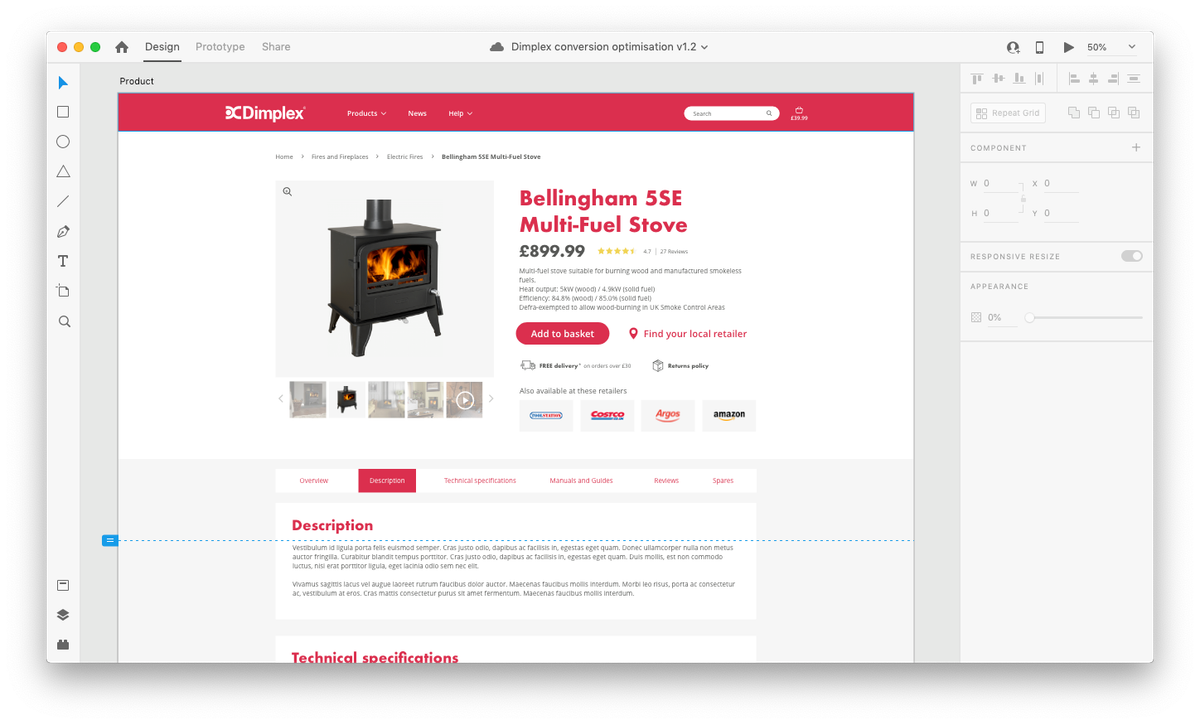 XD design of site
