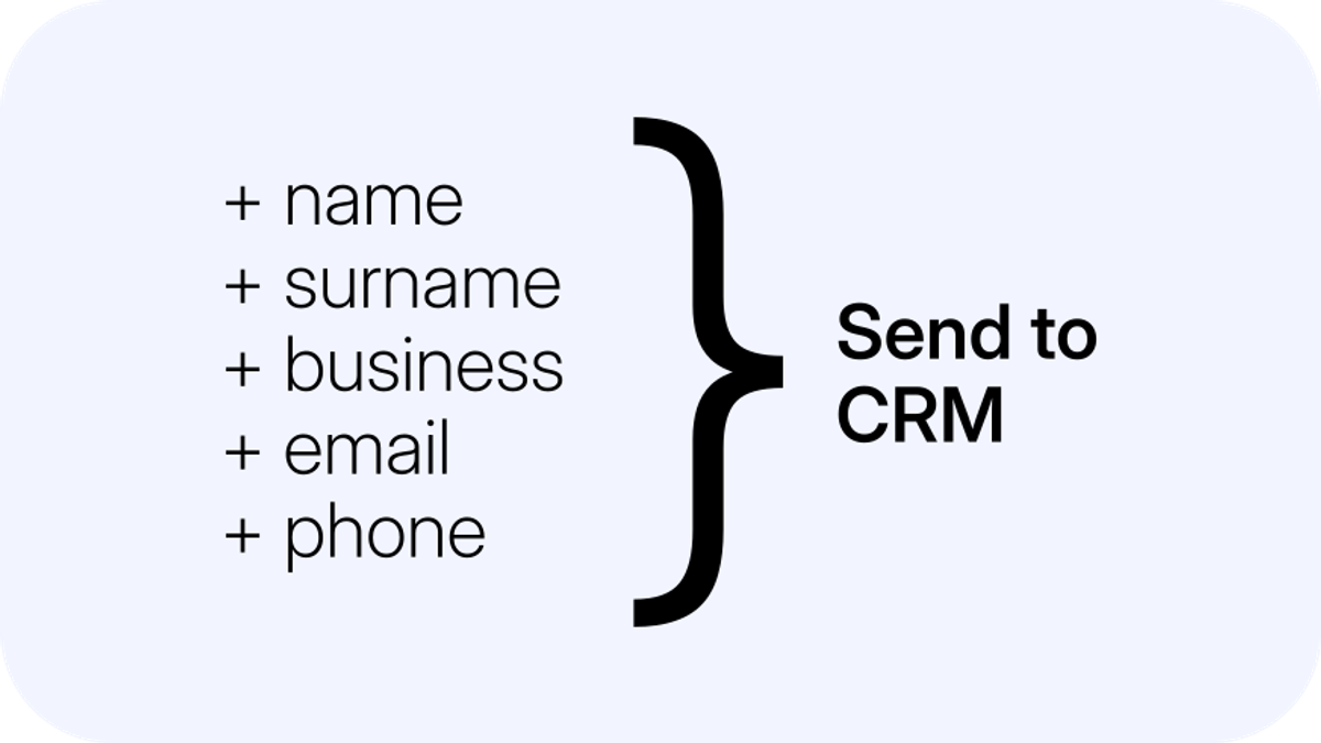 Customer journey step: Send to CRM