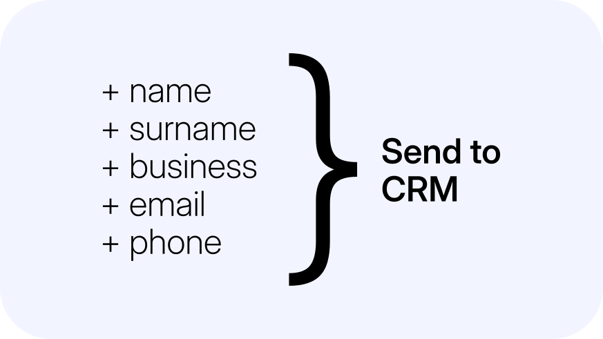 Customer journey step: Send to CRM