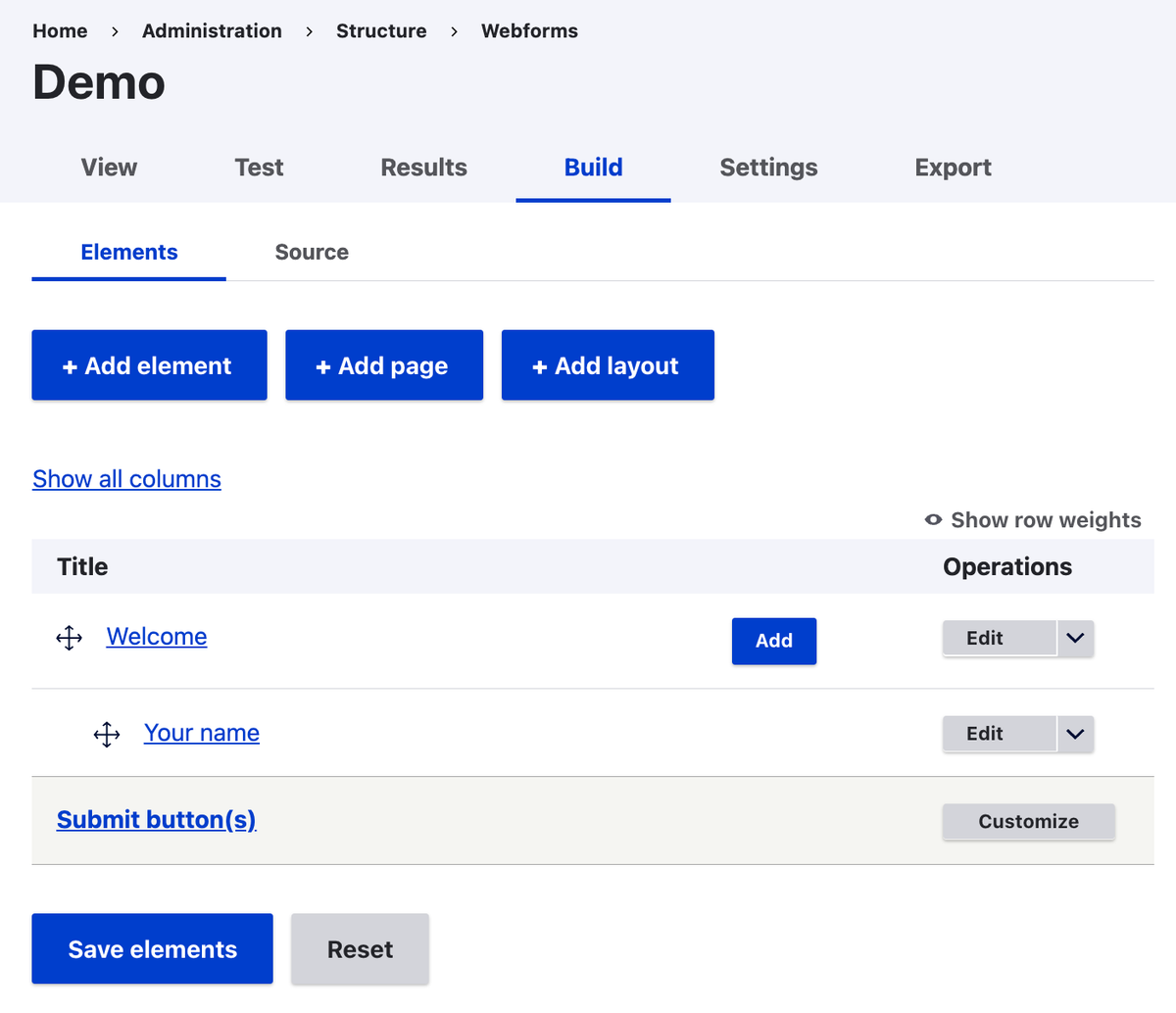 A Demo webform