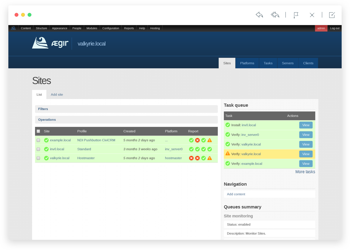 Aegir Screenshot