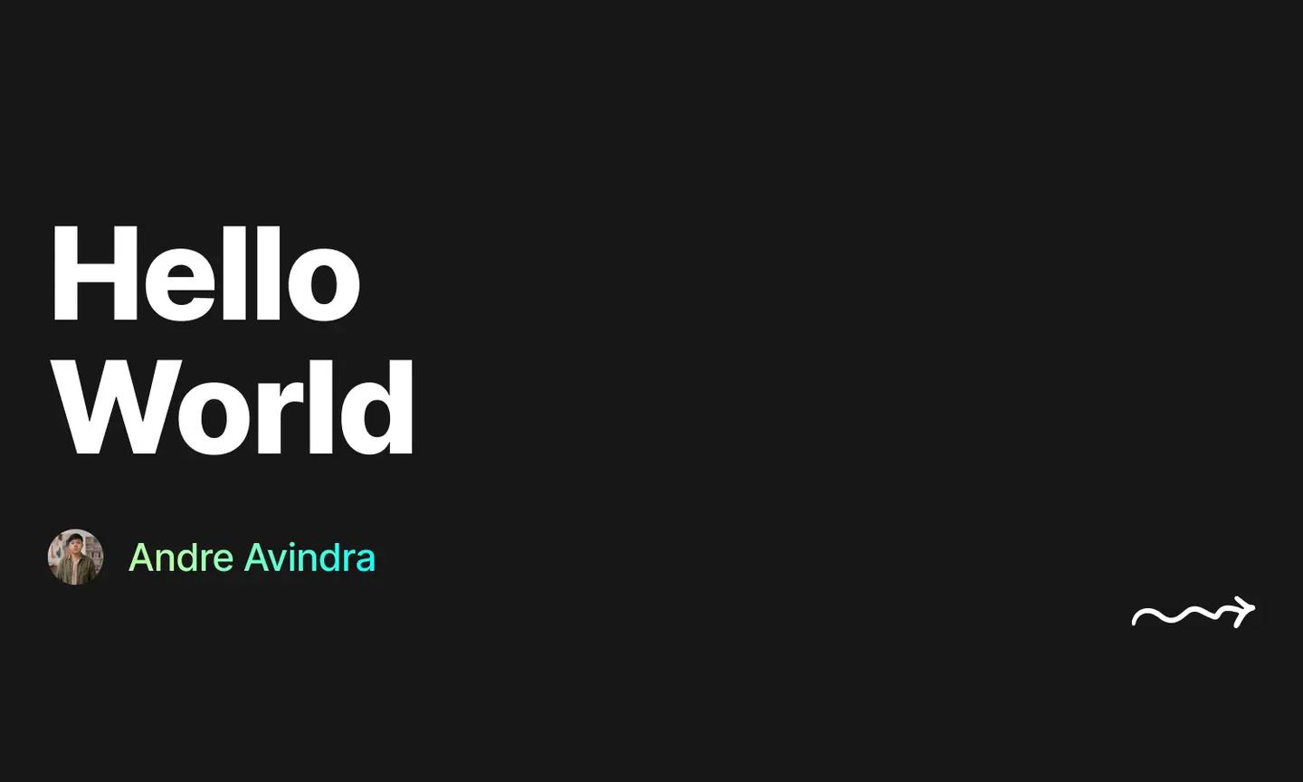 Cover for "Hello World" by Andre Avindra