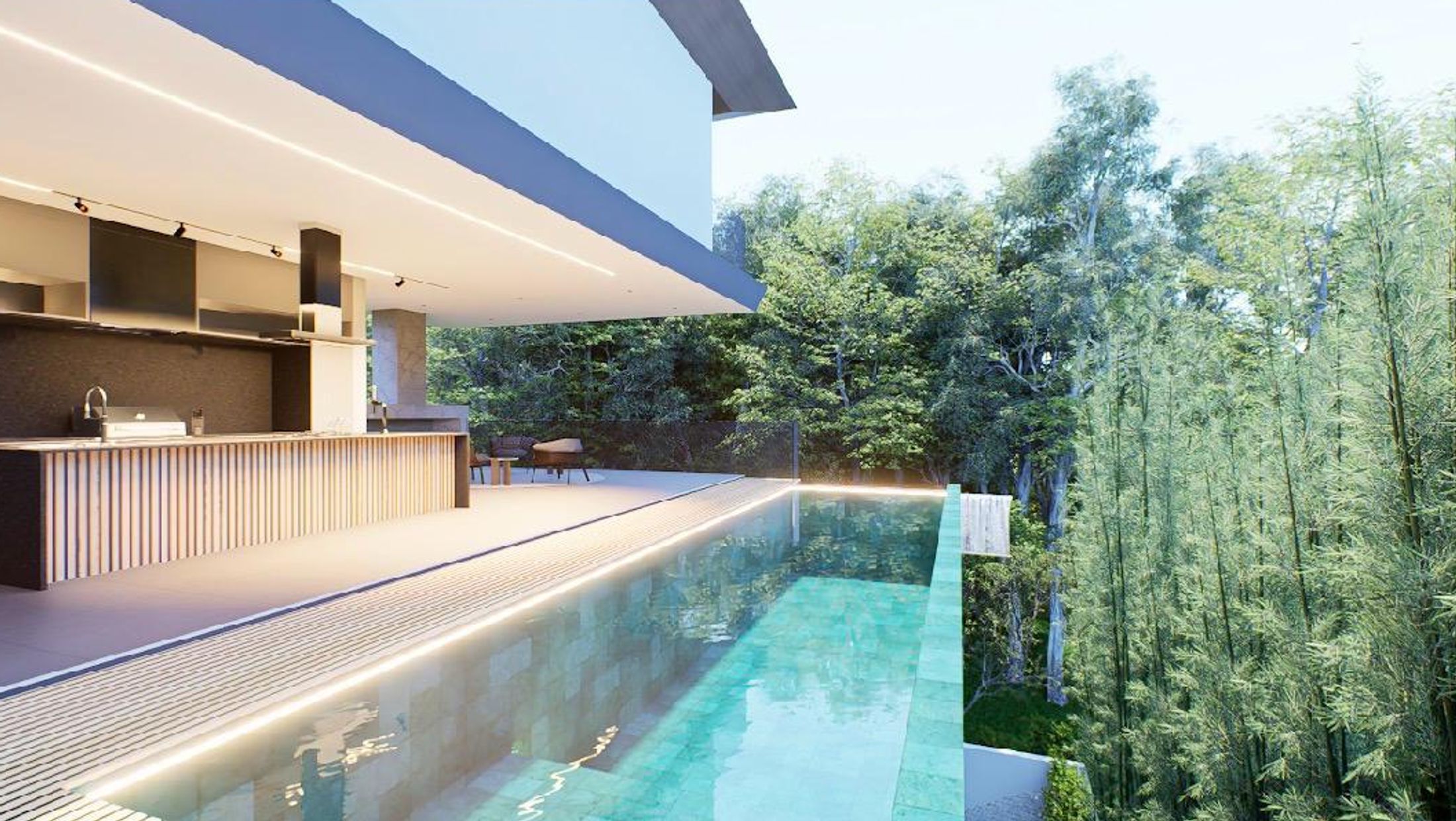 Piscina casa jardim