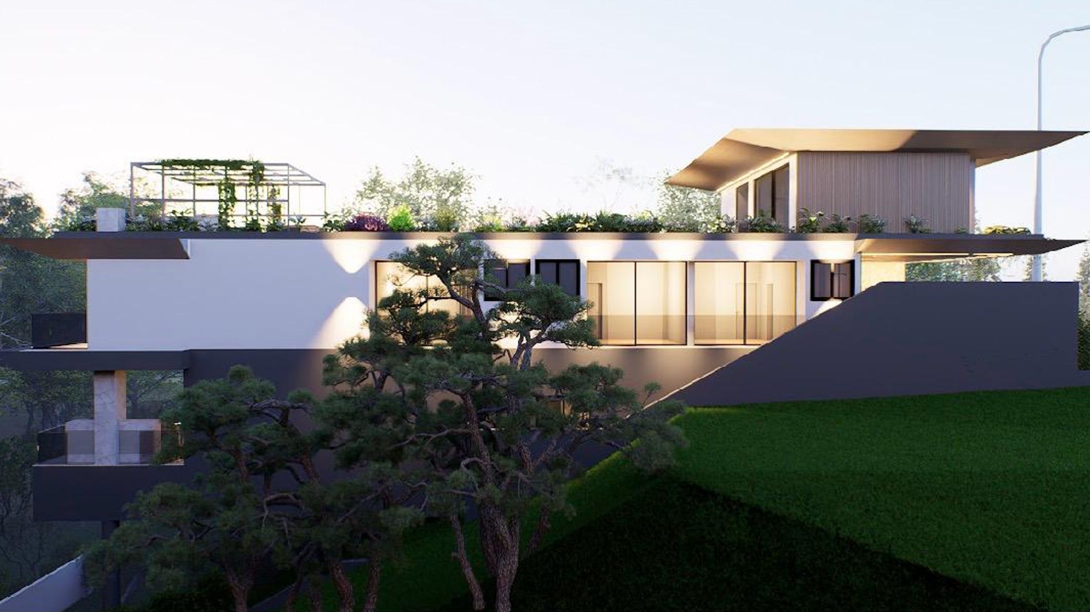 Panorâmica externa casa Jardim