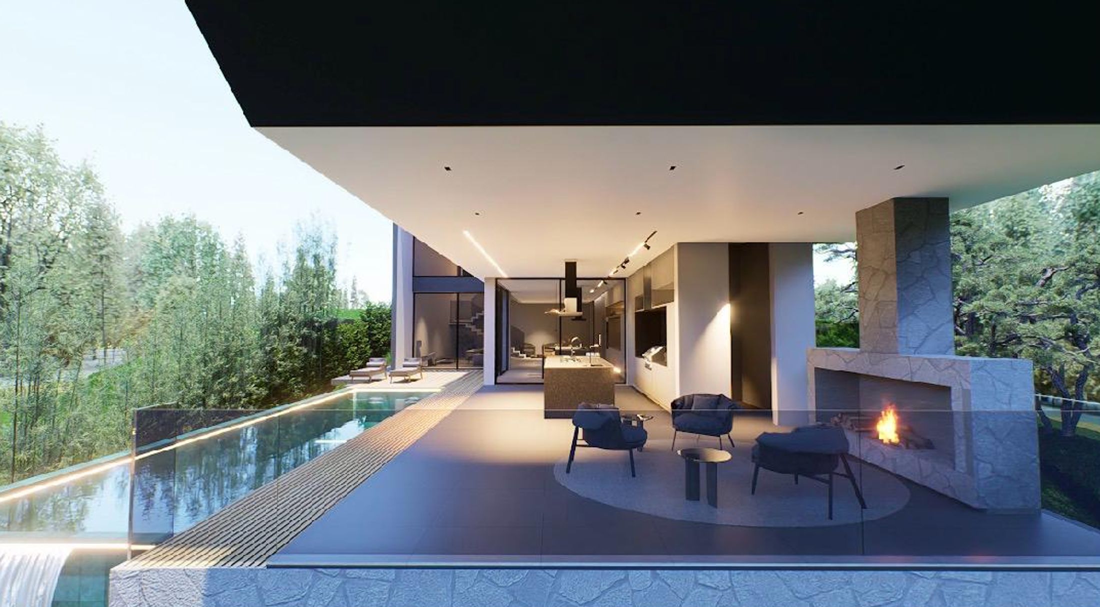 Piscina e varanda casa Jardim