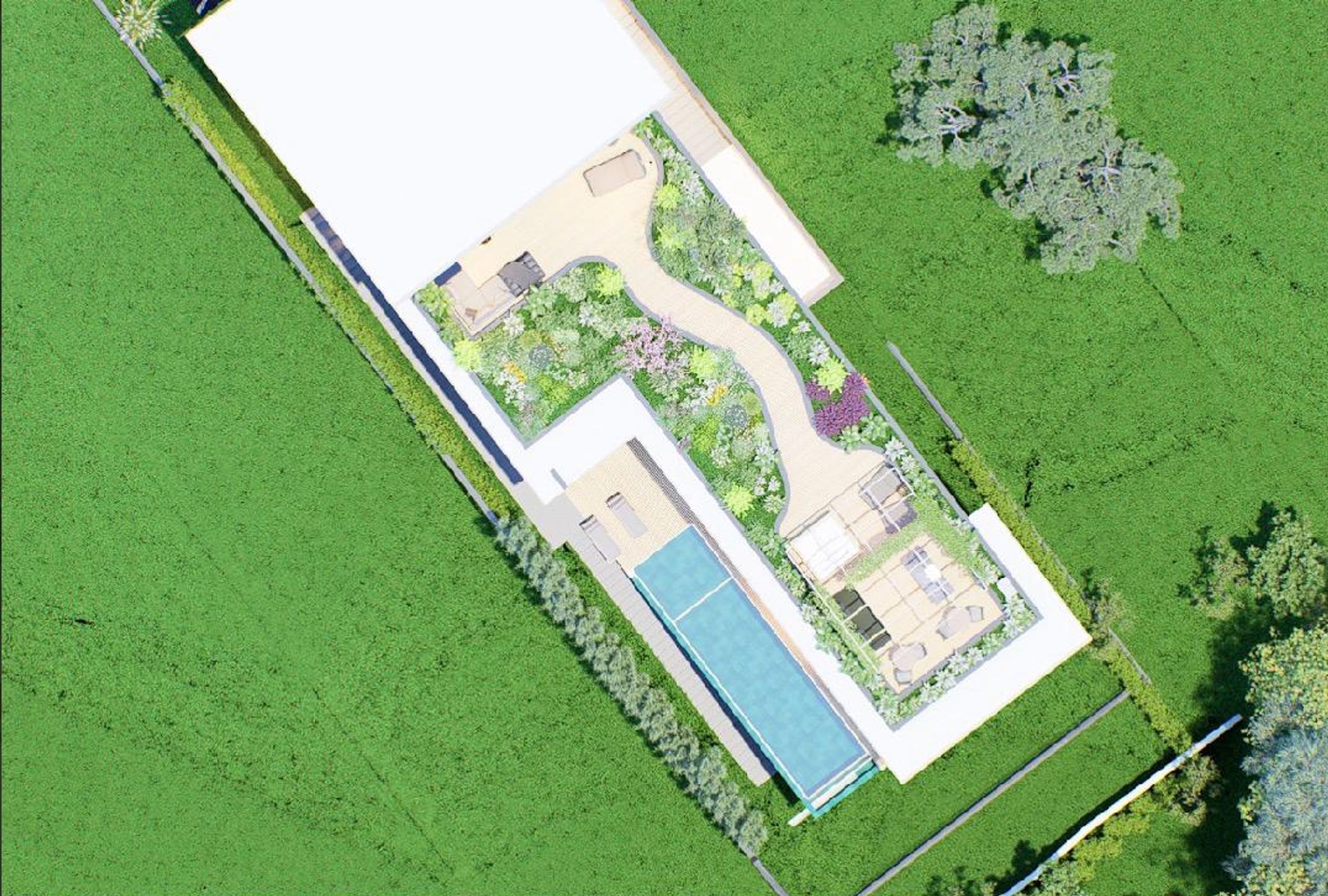 Planta casa jardim