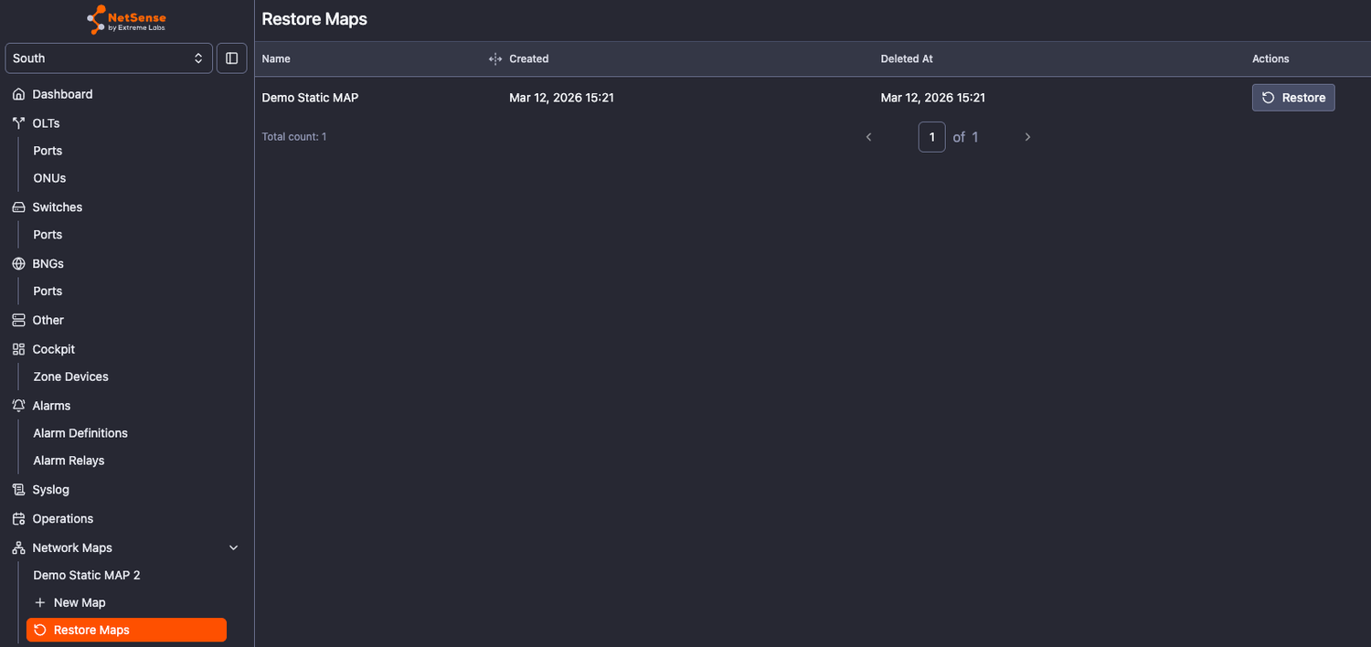 Restore deleted map
