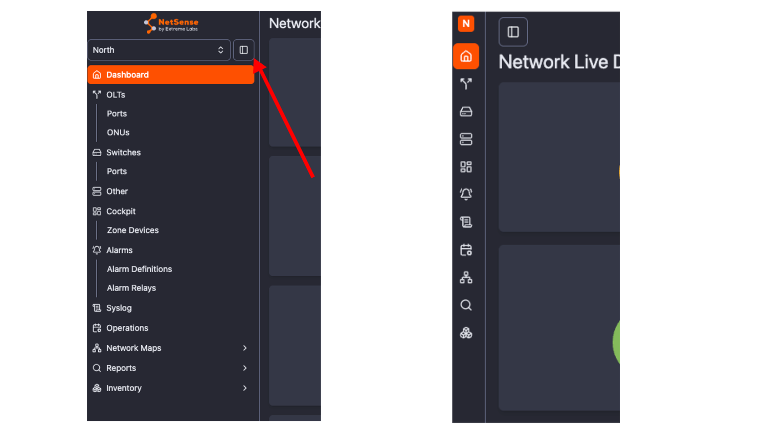 Collapsable sidebar menu