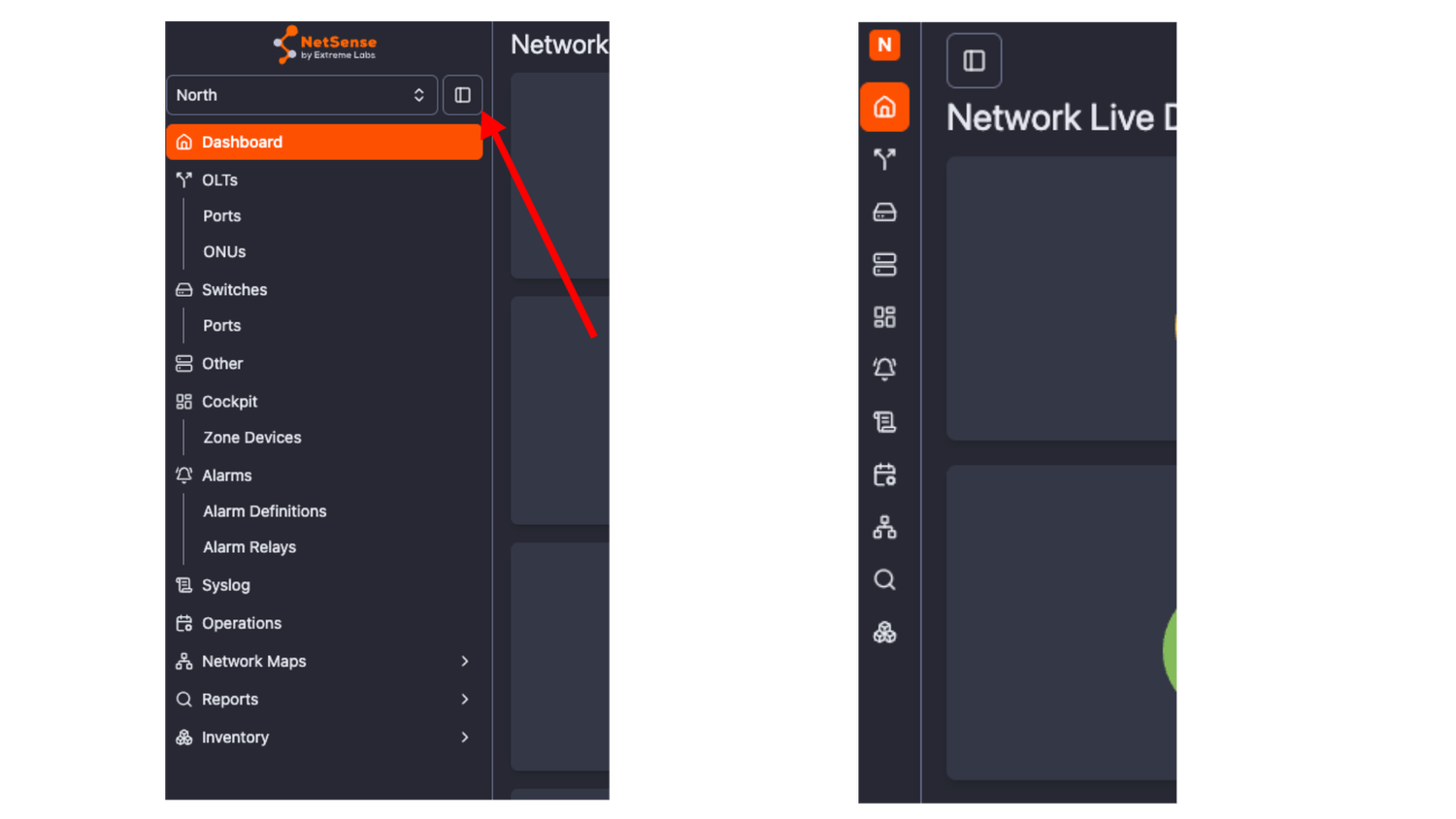 Collapsable sidebar menu