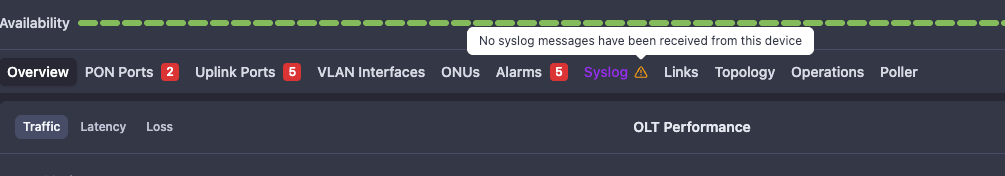 Missing syslog indication