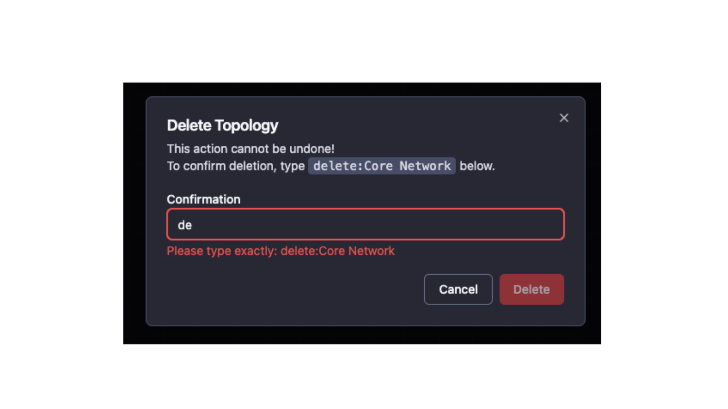 Map delete confirmation