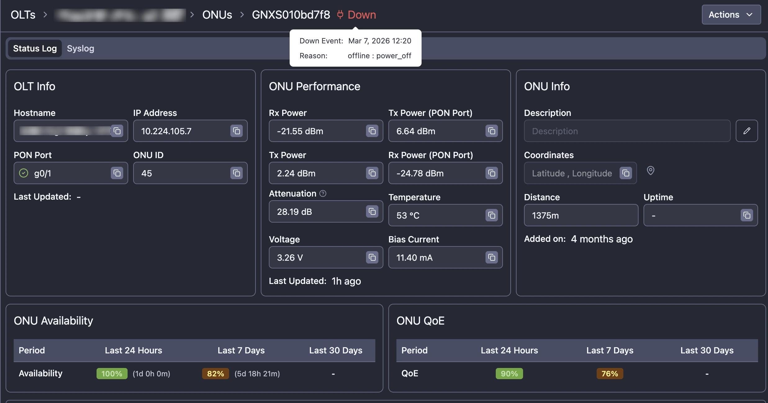 ONU Offline Troubleshooting Reasons