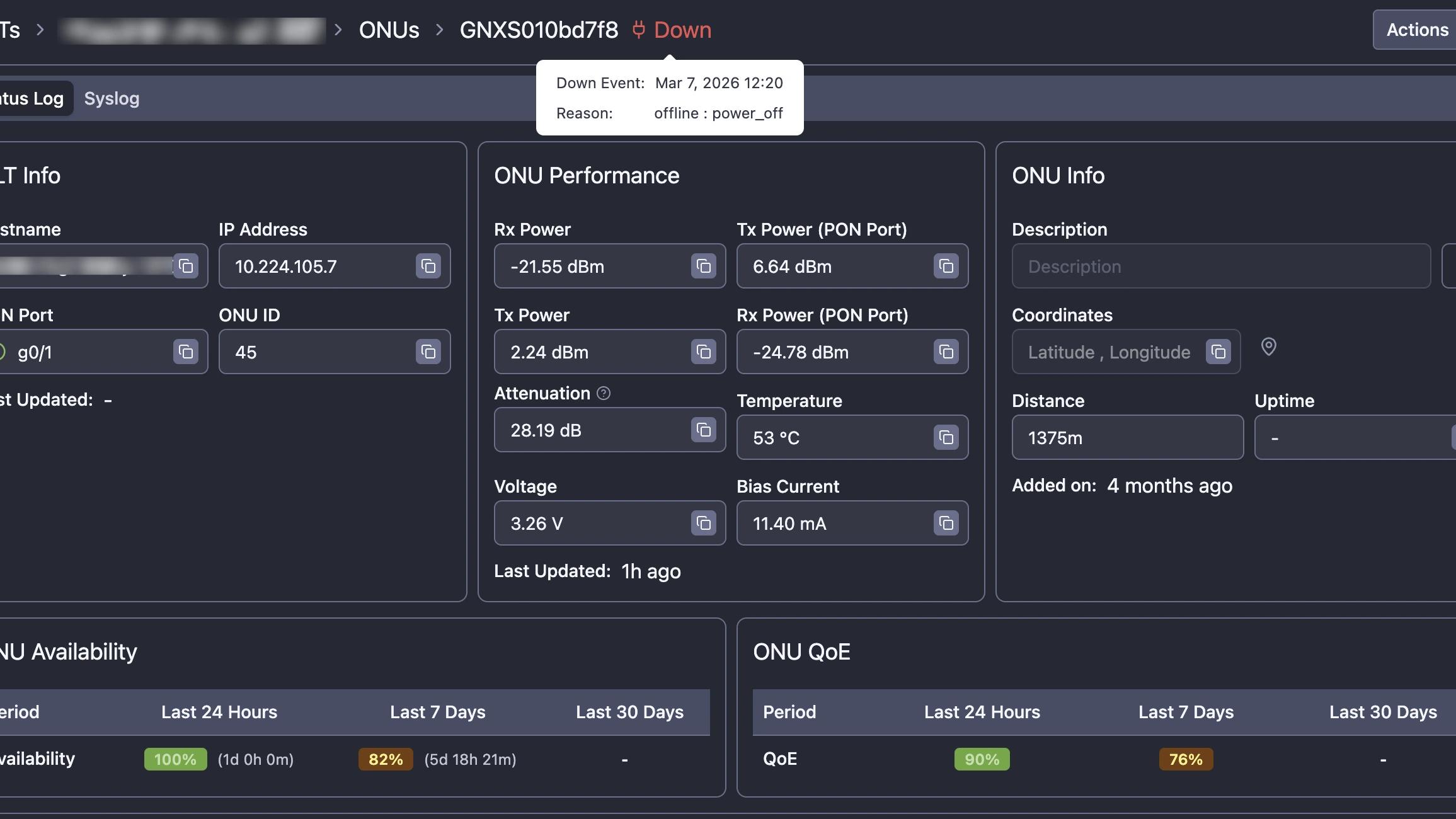 ONU Offline Troubleshooting Reasons
