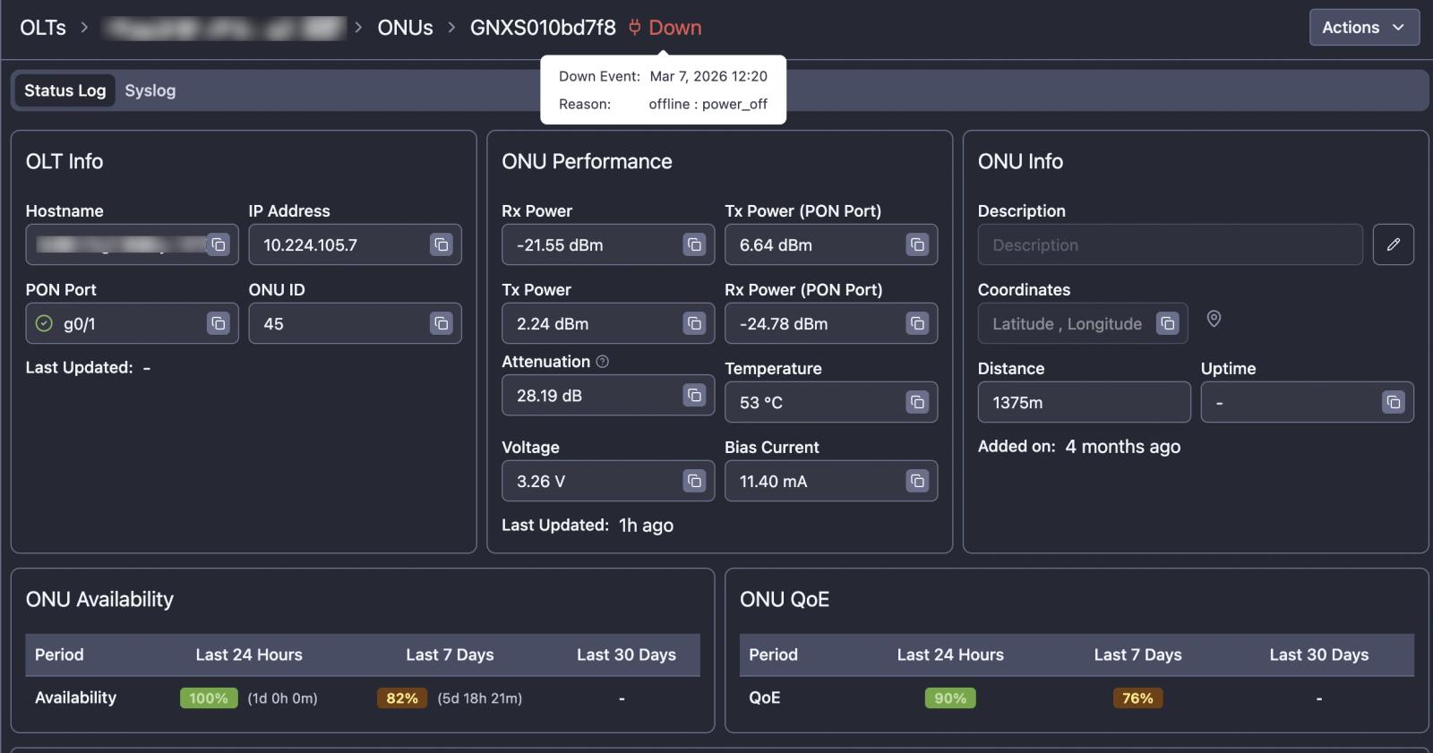 ONU Offline Troubleshooting Reasons