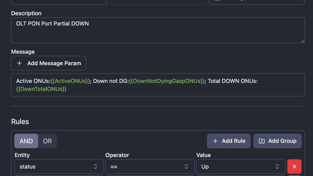 Partial PON Down to detect multiple ONTs(ONUs) Down because of fiber issues