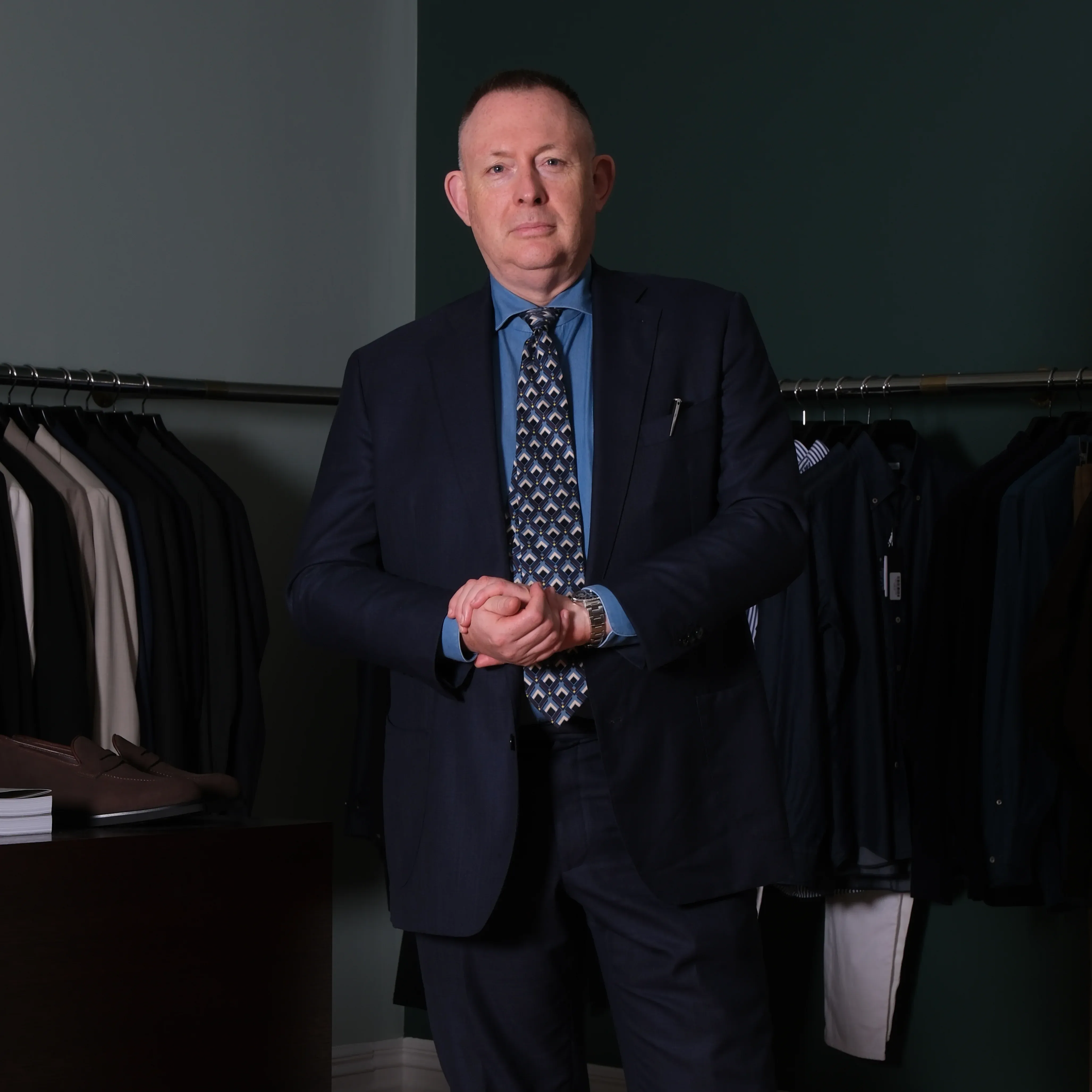 Murray Crane standing in Crane Brothers Auckland Store