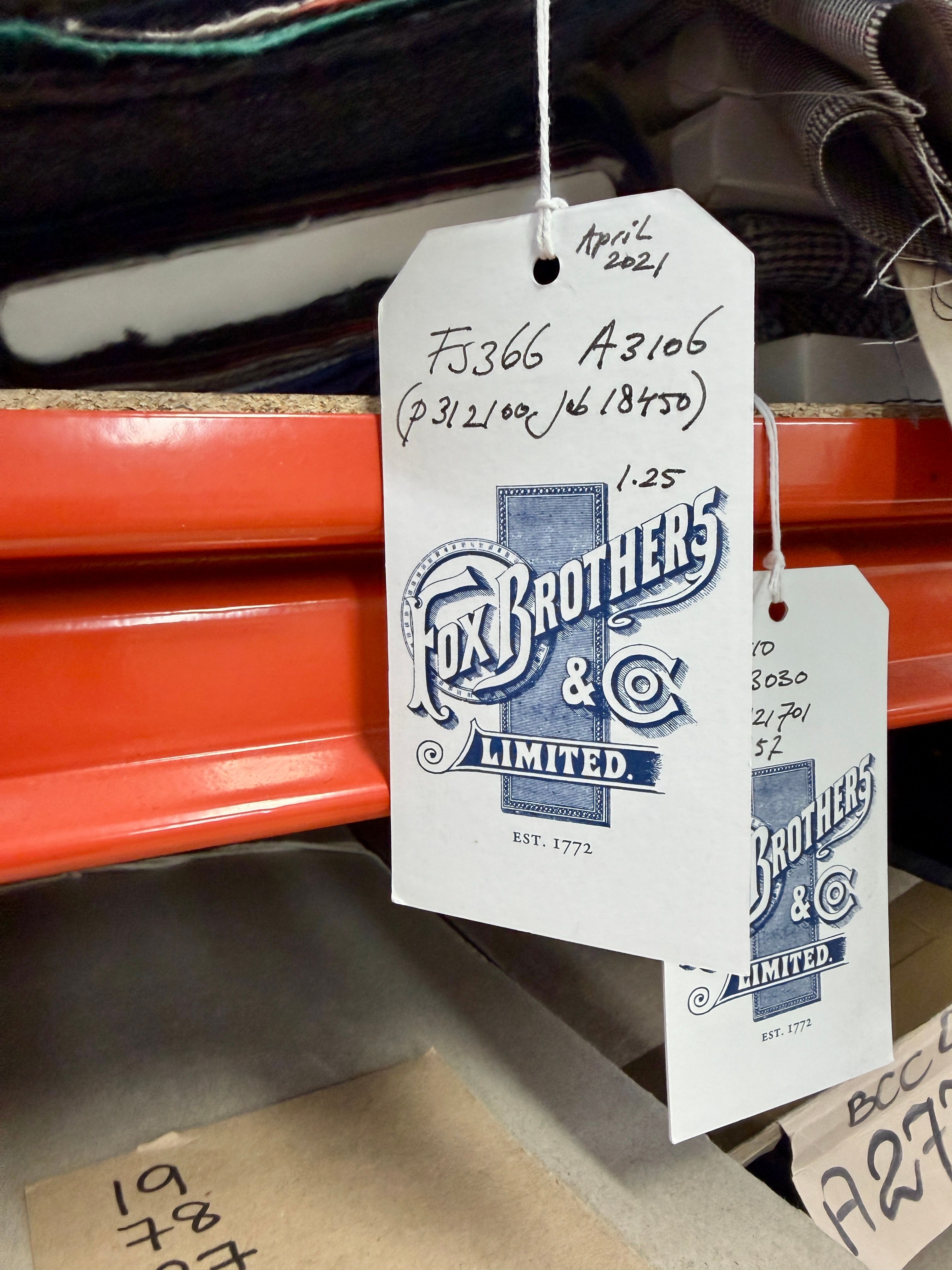 Fox Brothers tag with cloth detail