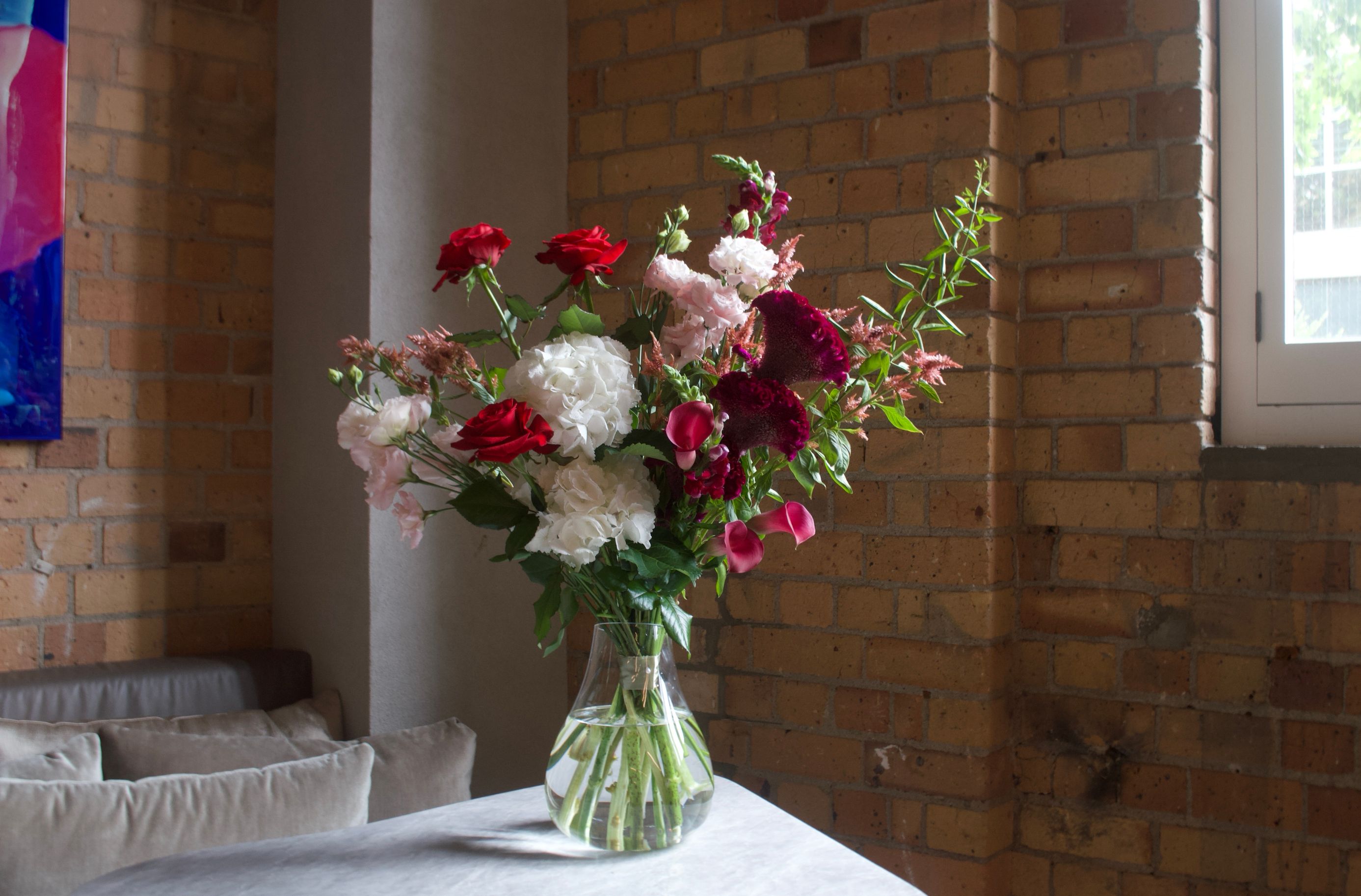 Floral arrangement in vase