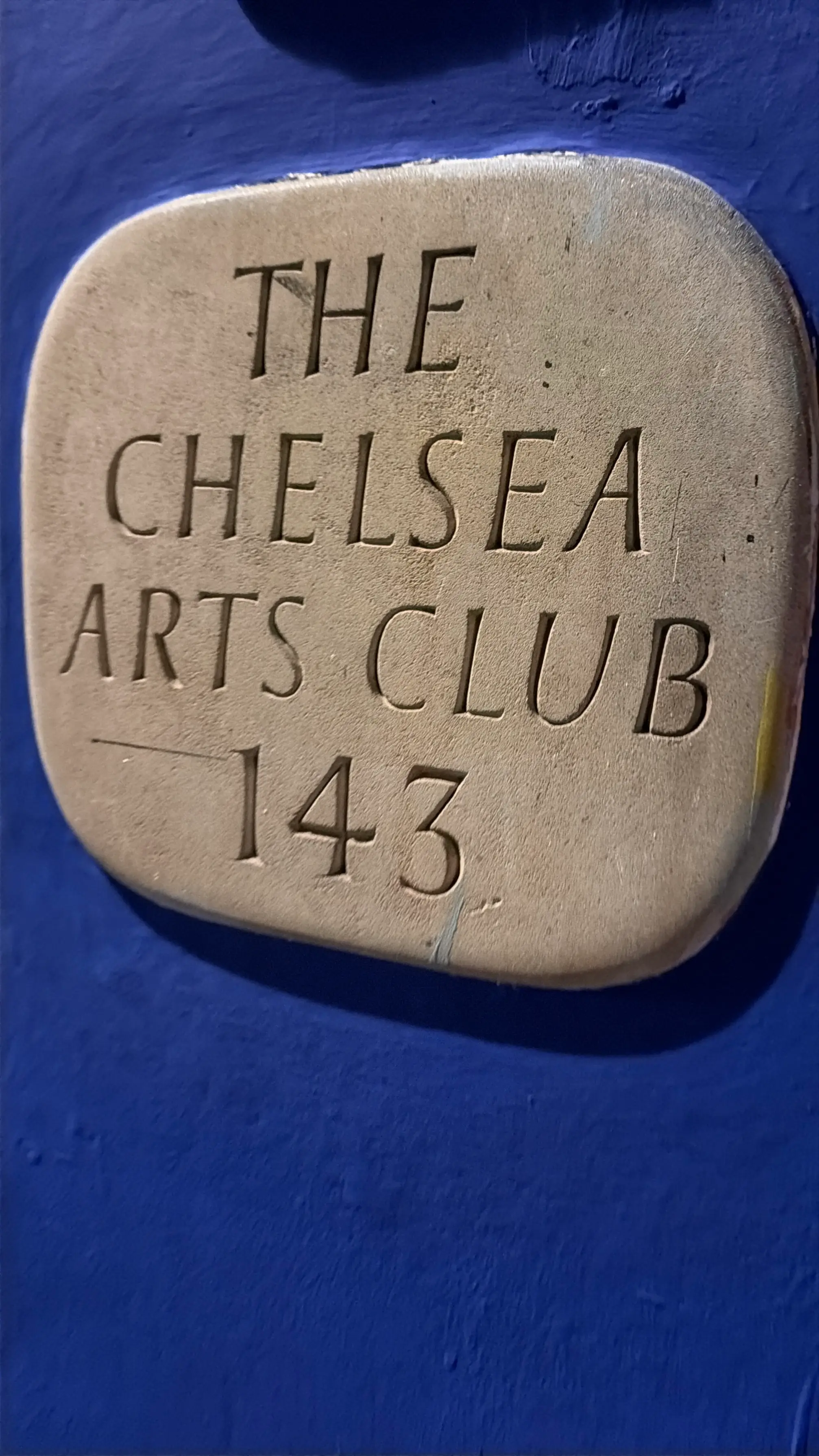 The Chelsea Arts Club plaque