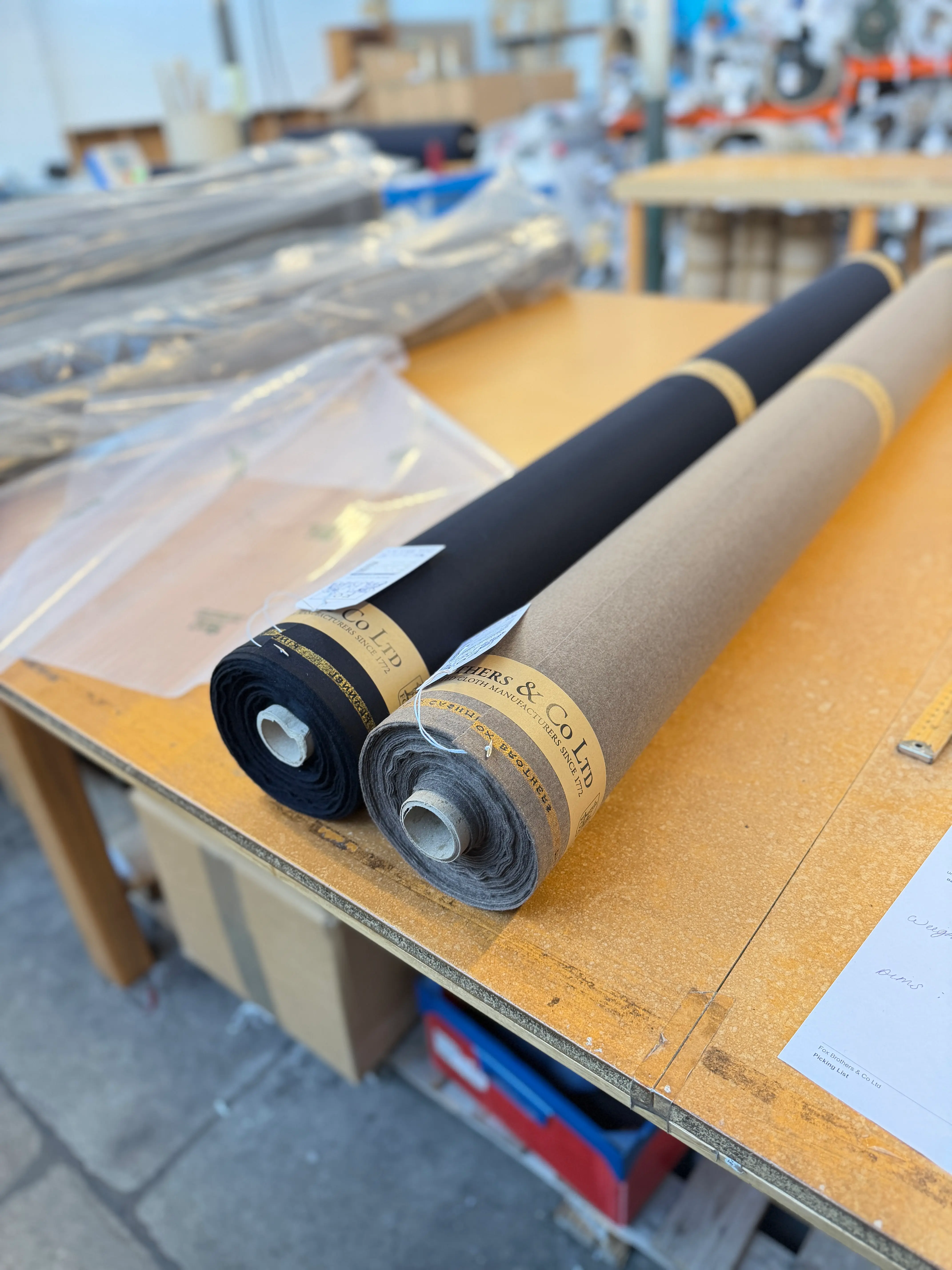 Two rolls of Fox Brothers cloth