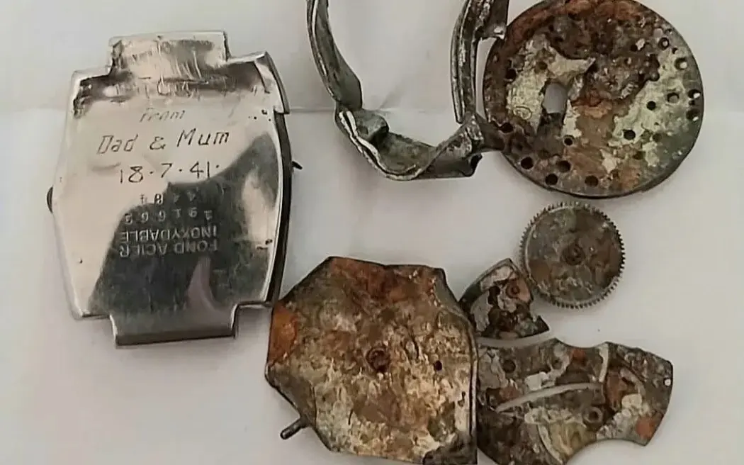 Pilots watch with engraving "From Dad & Mum"