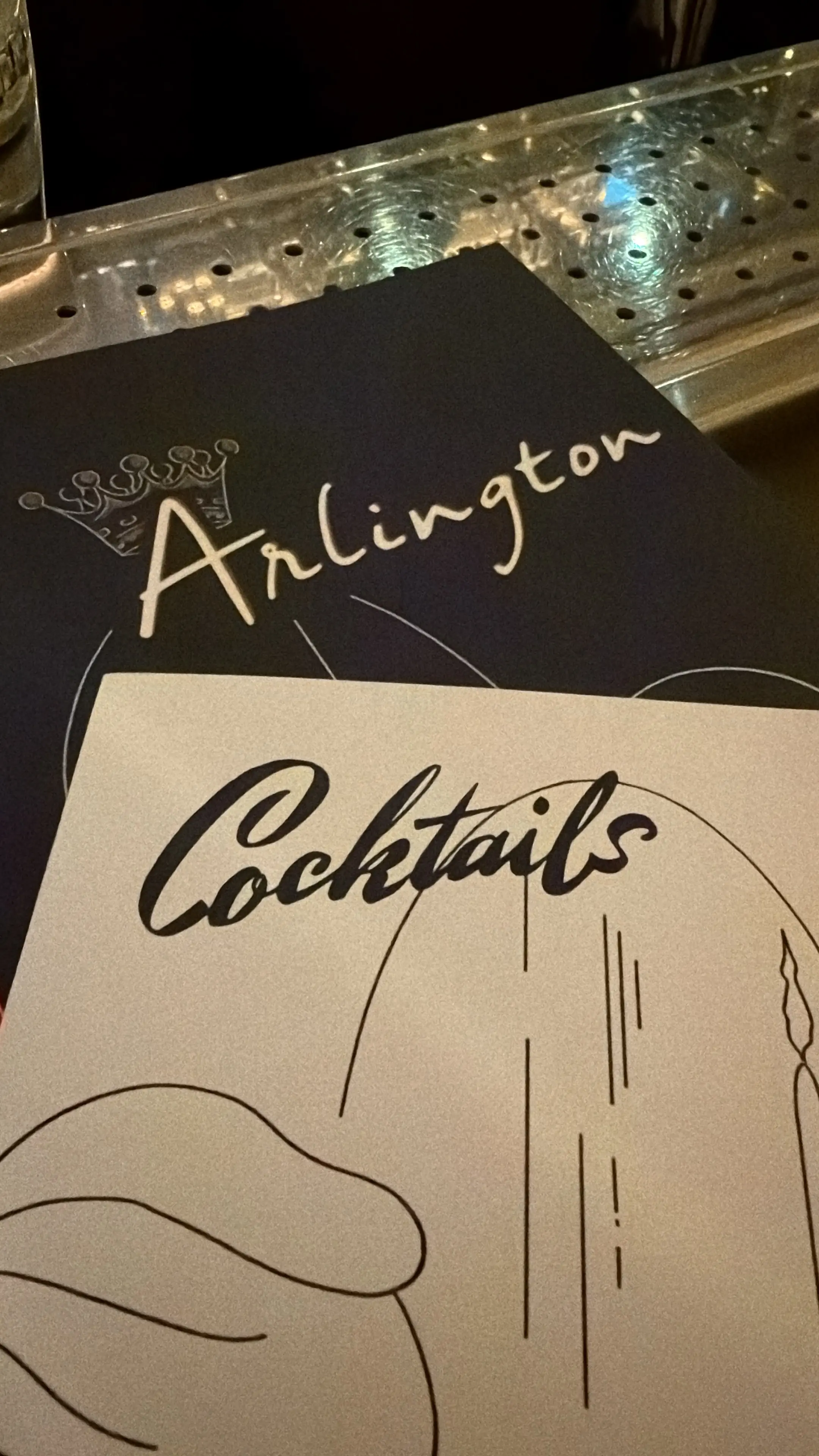Arlington foods and cocktail menu