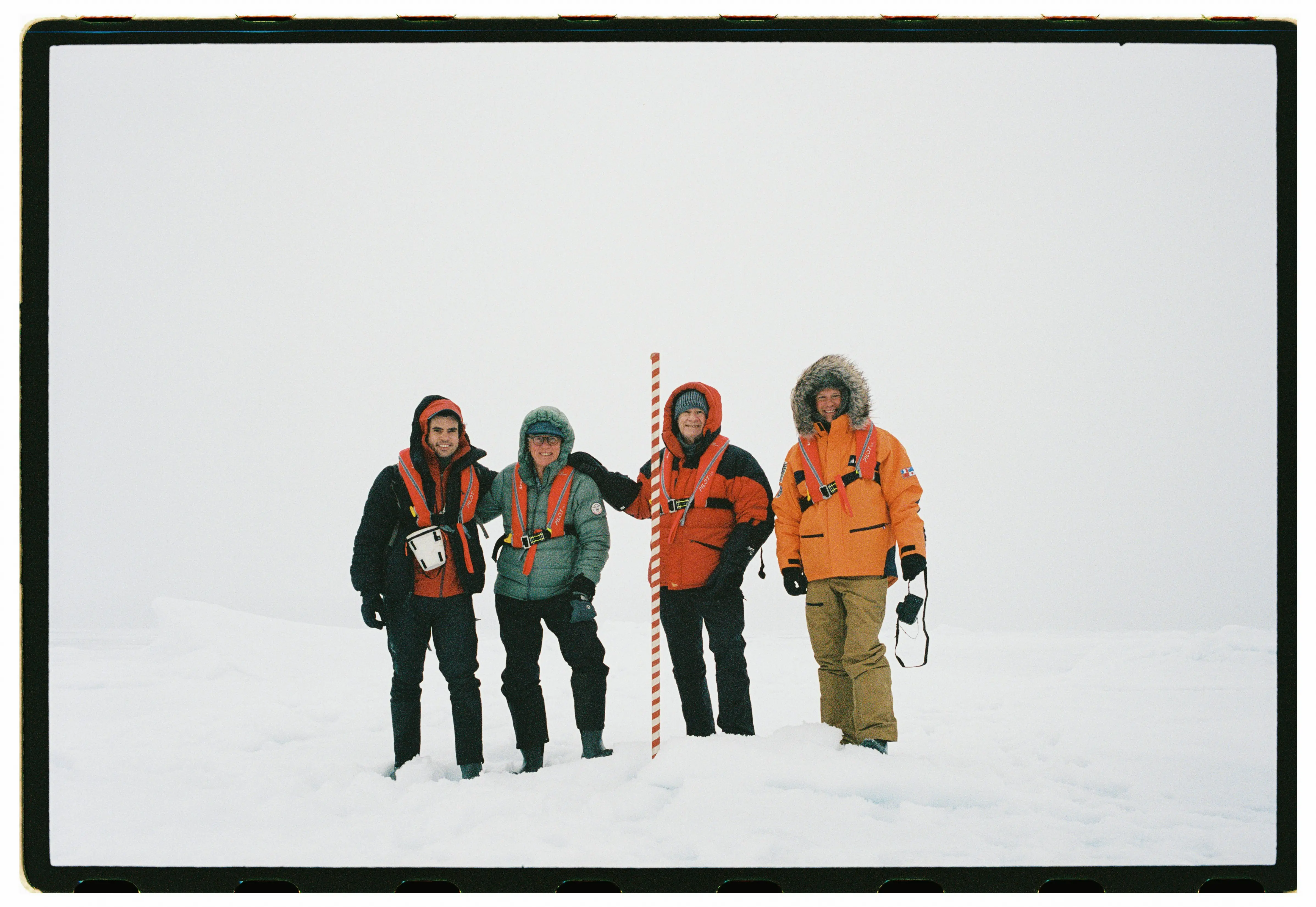 Alex, Peter Hillary with Mike Dunn and Mark Armstrong at the North Pole