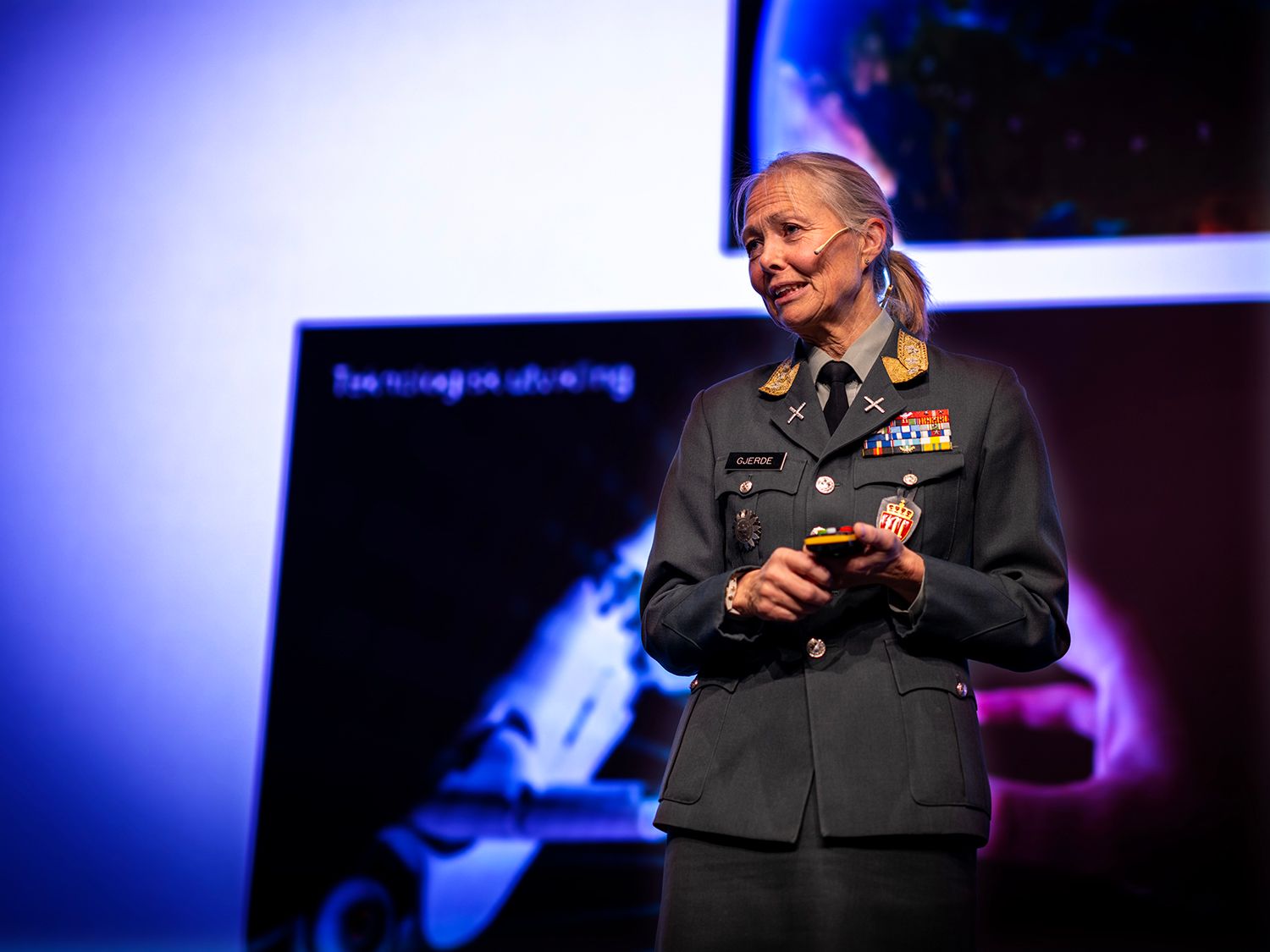 Sikkerhetssituasjonen er gravalvorlig og vi lever i en farligere verden, sier Ingrid Gjerde. Foto: Torgrim Halvari