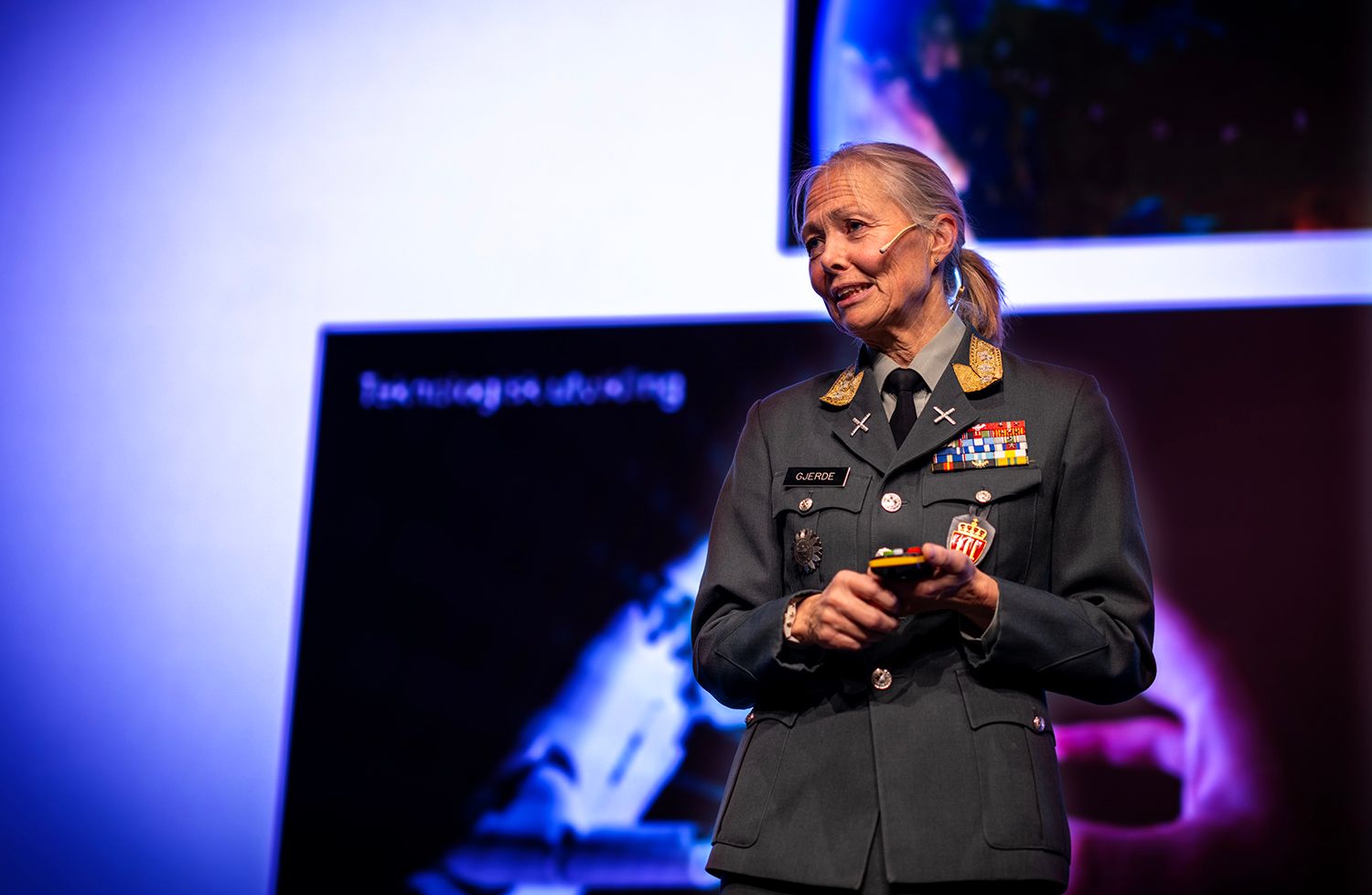 Sikkerhetssituasjonen er gravalvorlig og vi lever i en farligere verden, sier Ingrid Gjerde. Foto: Torgrim Halvari