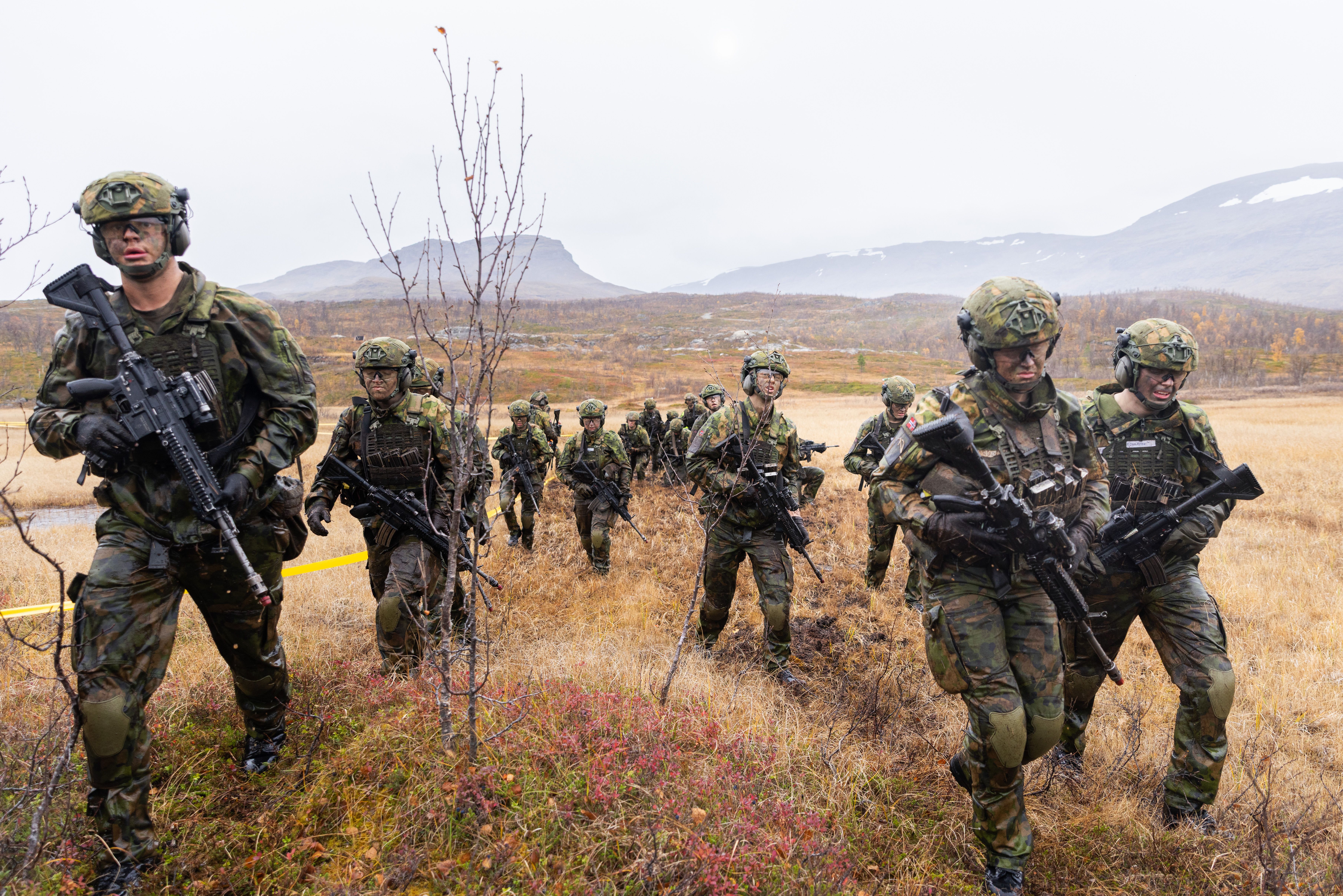 Rekrutter i Panserbataljonen har gjennomført et dragonløp. Trening og øving er viktig for Forsvarets mentale beredskap. Foto: Nikolai Holand Mathisen / Forsvaret