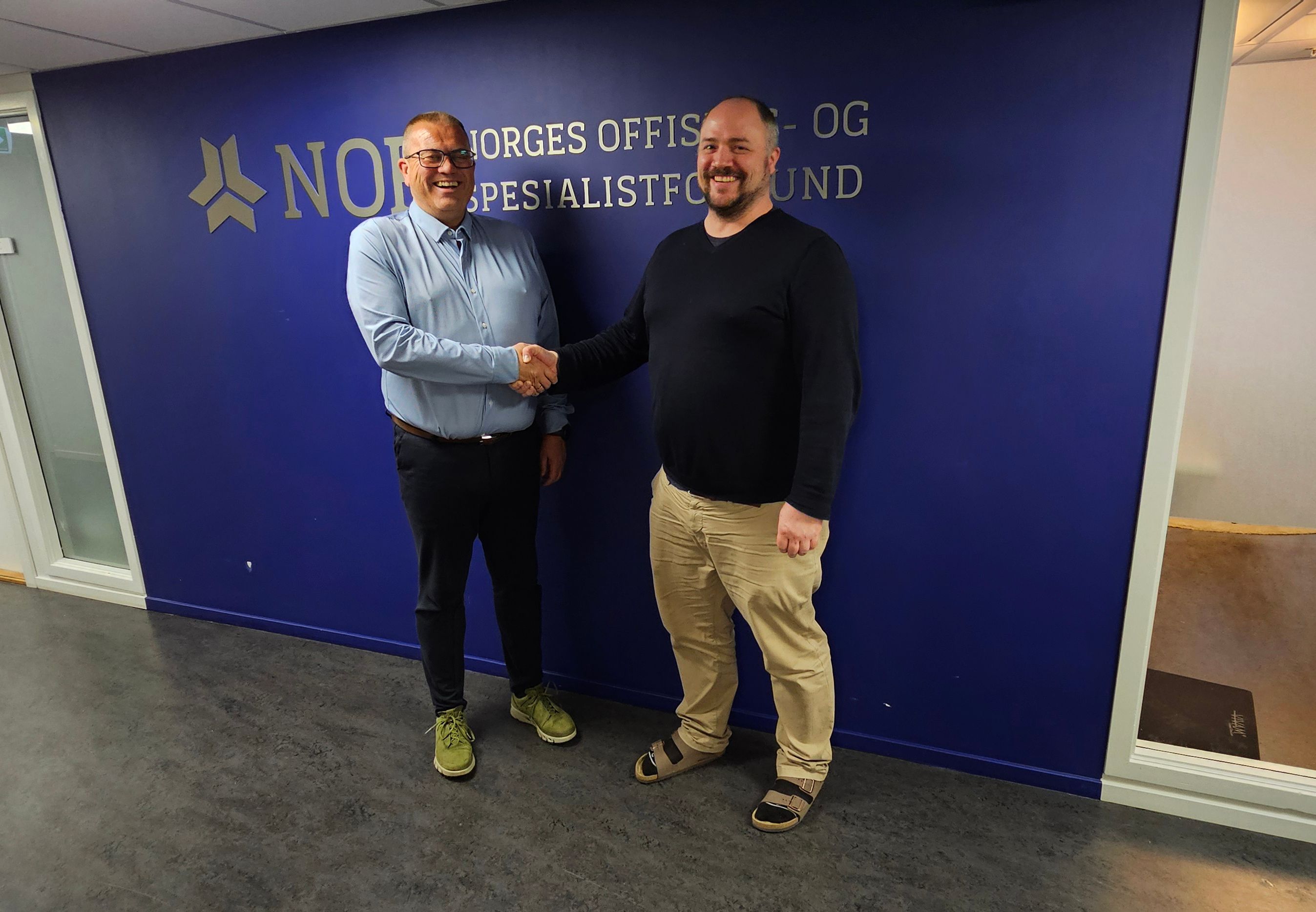 Jørgen Kristian Johansen/FST og NOFs forhandler Magnus Strømsvåg er godt fornøyd med resultatet